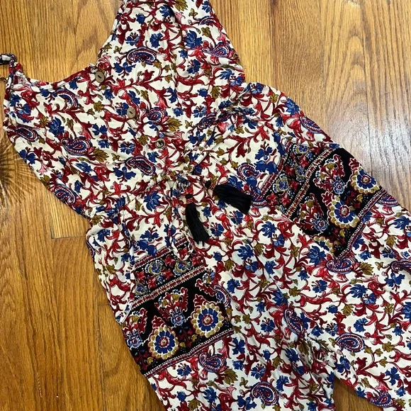 Band of Gypsies Jumpsuit Summer Floral Patch Pockets Size XS - Picture 6 of 9